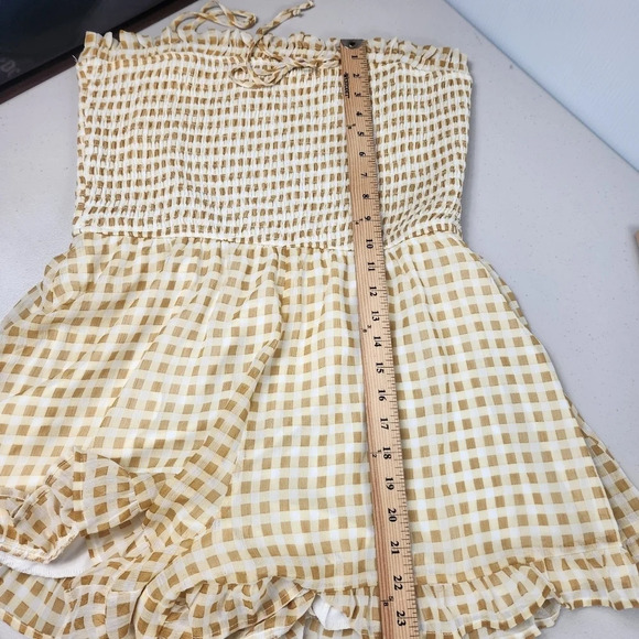 Altard State Gingham Spaghetti Strap Lined Romper Size M - Picture 14 of 16